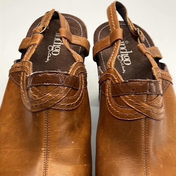 INDIGO by Clark’s brown leather sling back heeled mule size 8.5 - Picture 11 of 14